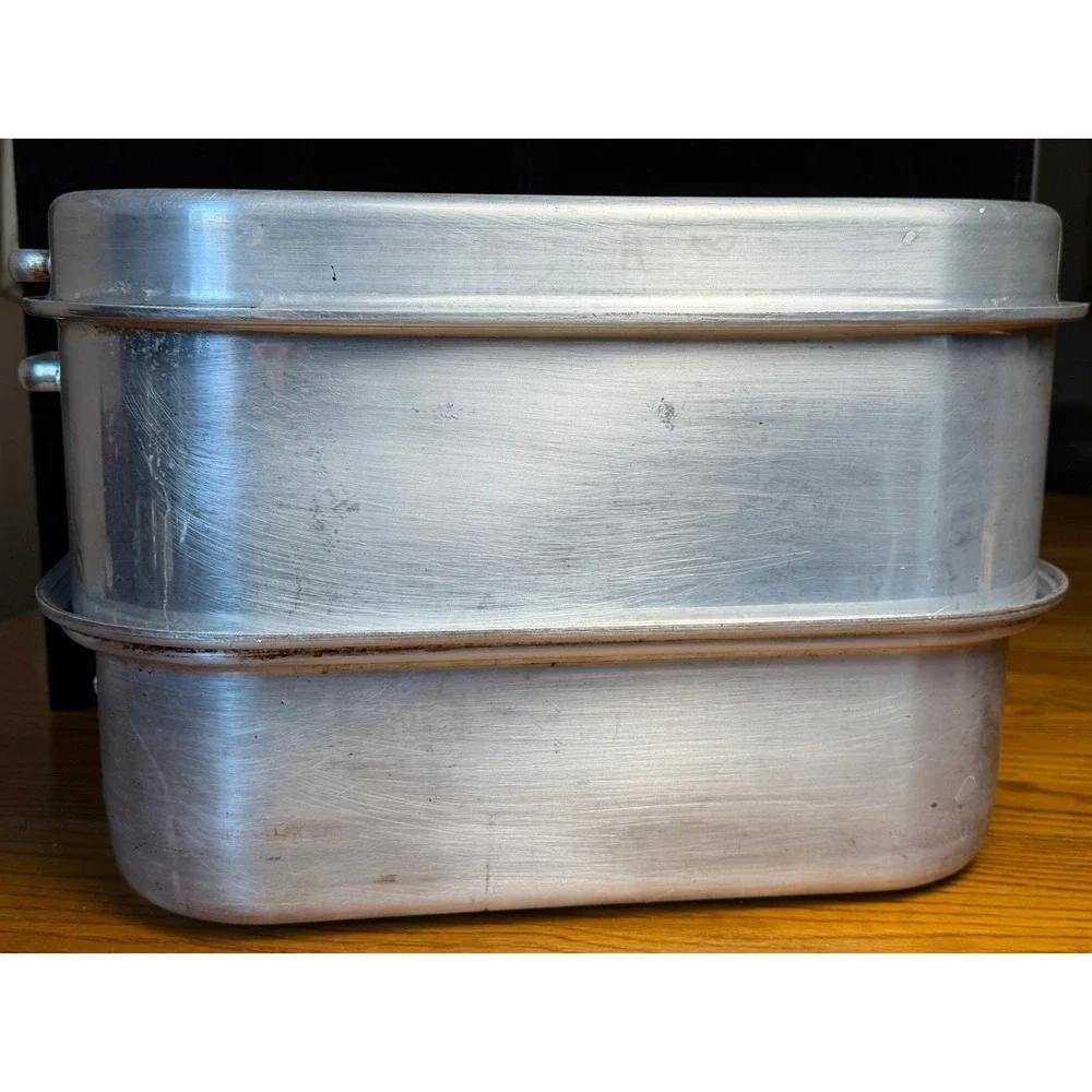 Vintage Wear-Ever Aluminum Roaster Steamer Set: No 825-LR 825-FR Made in USA